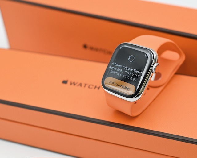 *1 иен старт *Apple Watch series7 HERMES 41mm Apple часы Hermes GPS+Cellular серебряный нержавеющая сталь *1171