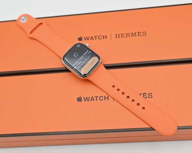 *1 иен старт *Apple Watch series7 HERMES 41mm Apple часы Hermes GPS+Cellular серебряный нержавеющая сталь *1171