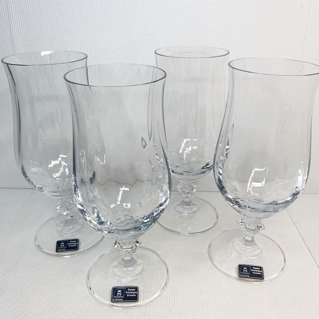 Spiegelau シュピゲラウ　ドイツ製　Crystal Kristallglas Cristallin　クリスタルグラス　4客セット　ワイングラス　シャンパングラス　_画像2