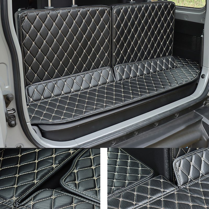  Suzuki Jimny багажный коврик JB64 JB74 2019-2023. применение 3 листов особый покрытие пола багажника 3D полный ka Barker go коврик кожа водонепроницаемый выдерживающий трение чёрный белый 