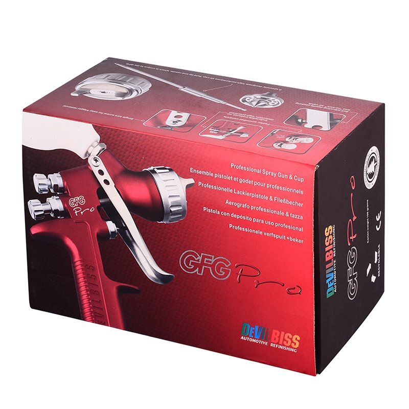  spray gun GFG Pro 1.3mm gravity type all sorts painting work . paints cup attaching tool DIY supplies air tool automobile repair exclusive use red 