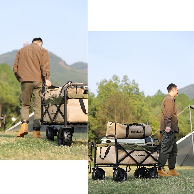 outdoor Wagon very thick tire bearing attaching high capacity 150L compact folding easy construction one touch . bundle type independent storage 4 wheel quiet sound carry cart 