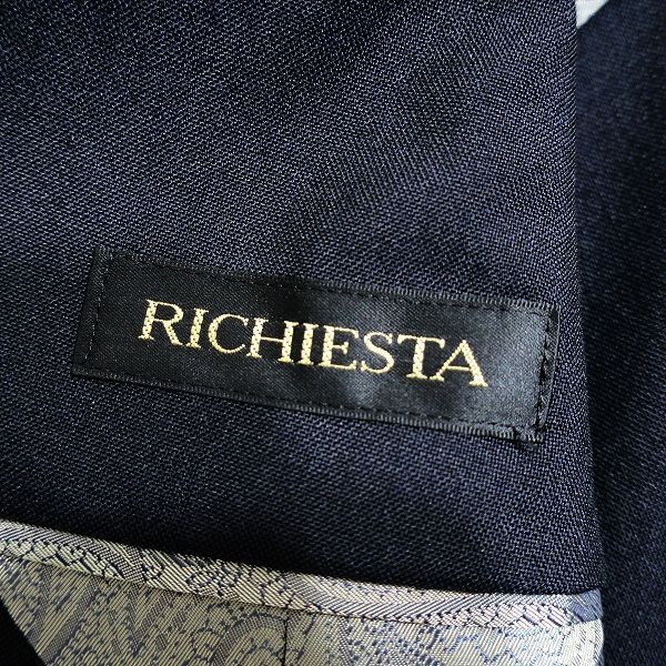 RICHIESTA リキエスタ 新品 定価9.7万 日本製 最旬 清涼モヘア100％ 無地 ダブル ジャケット パンツ スーツ 182A7830 A6 ▲066▼bus9407c_画像9