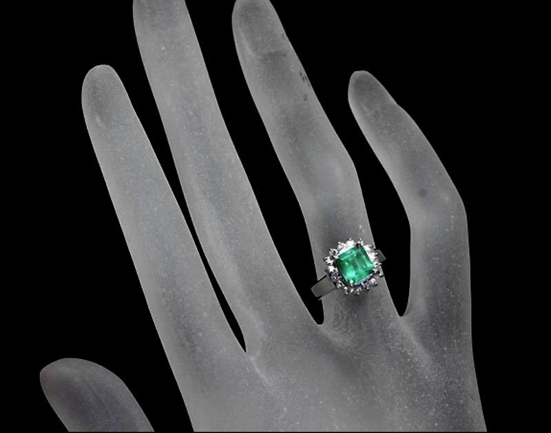  finest quality emerald × finest quality diamond diamond large grain 1.17ct Pt900 super high class ring ring accessory approximately 8 number ^627Vbus002gi