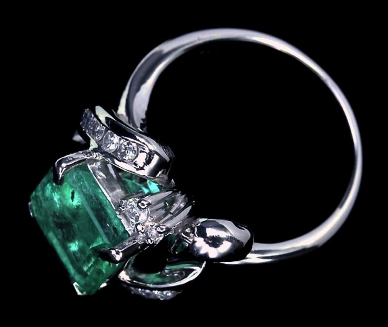  finest quality emerald × finest quality diamond diamond extra-large 3.574ct Pt900 super high class ring ring accessory approximately 10 number ^000Vbus001gi