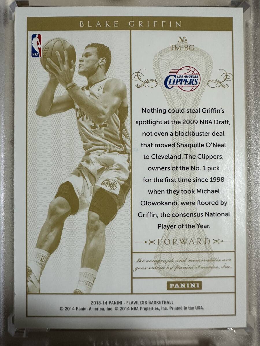 激レア！ 10枚限定 panini flawless blake griffin patch auto gold 直書き_画像2