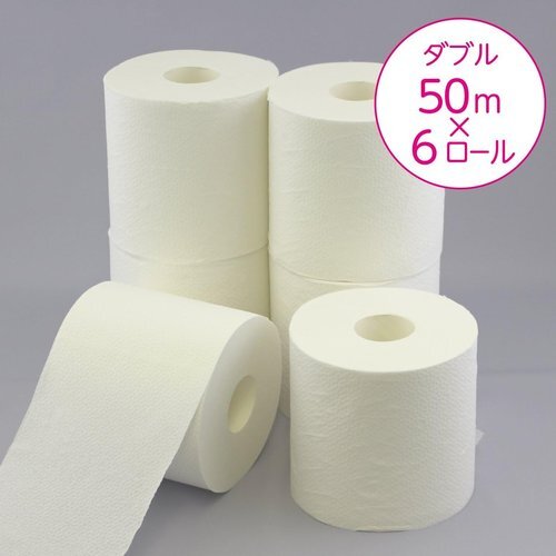 ケース販売 ×8パック入り ホワイト 50mダブル トイレット 分 6 2倍巻き フラワーパック スコッティ 27_画像3