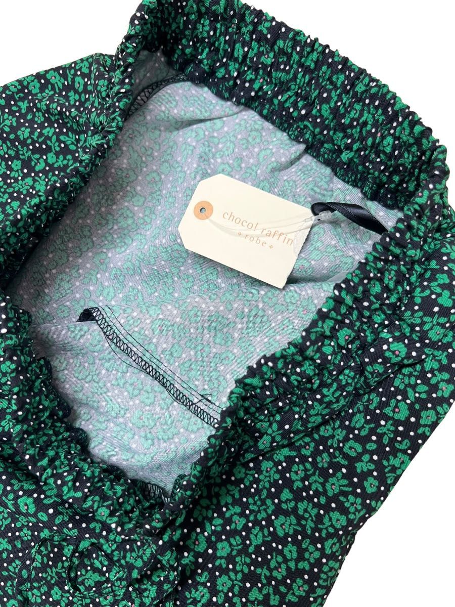 (新品) chocol raffine robeショコラフェネローブ 柄アソートイージーパンツ フリーサイズ　GREEN