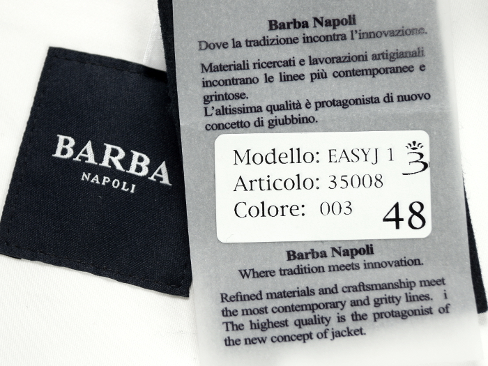 [ новый товар * весна лето ] bar baBARBA Napoli{ прекрасное качество Италия производства }EASYJ 1 Kiyoshi . хлопок стрейч tailored jacket 48(L) белый белый 