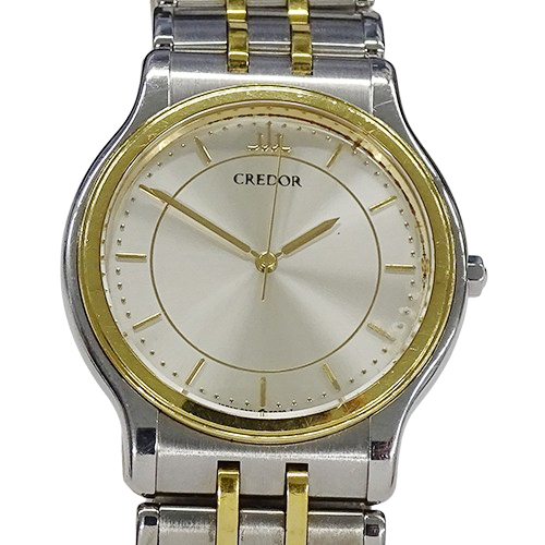 1 иен ~ Seiko SEIKO Credor 9571-6020 часы мужской бренд кварц QZ 18KT оправа нержавеющая сталь SS(v0081485000)