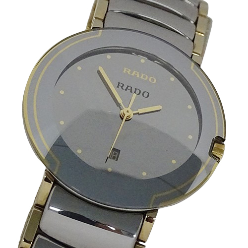 １円〜 ラドー RADO ダイヤスター 129.0326.3 時計 メンズ ブランド デイト クオーツ QZ セラミック ステンレス SS(v0080931900)_画像1