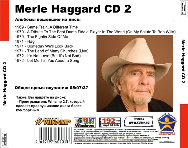 MERLE HAGGARD CD1+CD2 大全集 MP3CD 2P￠の画像3