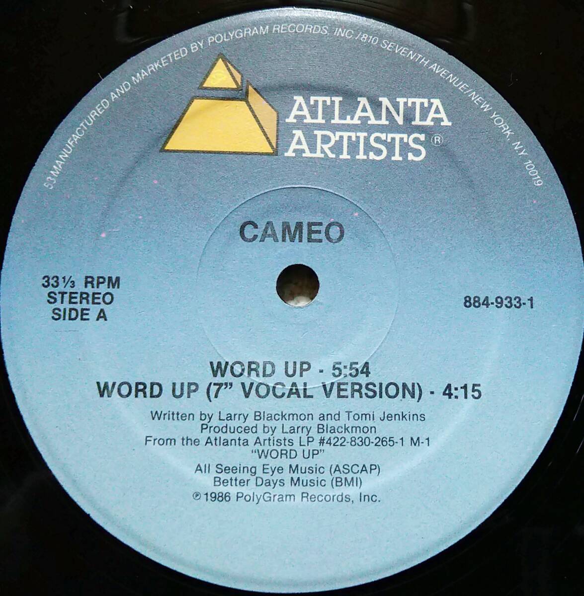 【12's Soul Funk】Cameo「Word Up!」US盤 シュリンク付！_Side1