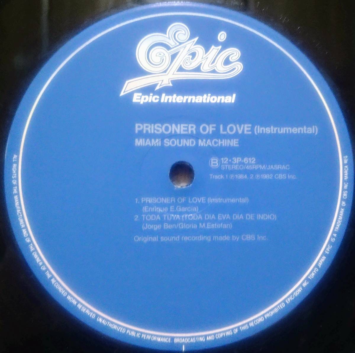 【12's 洋Pop】Miami Sound Machine（マイアミ・サウンド・マシーン）「Prisoner Of Love (Extended Remix)」JPN盤 シュリンク付！_Side2