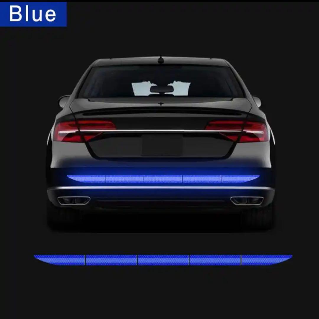 【新品】反射ステッカー　ブルー　90㎝　反射テープ　リフレクター　車　自動車　ドレスアップ　衝突防止　追突防止　夜間視認性アップ
