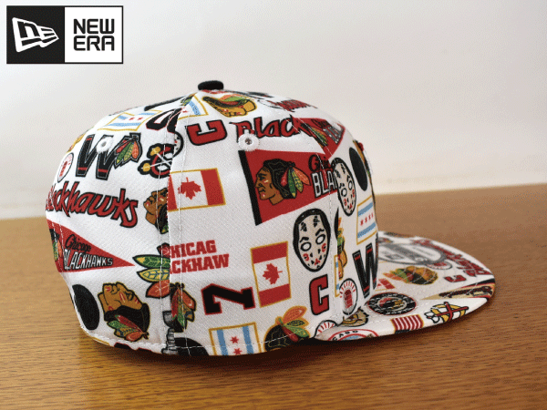 1円スタート!【未使用品】(フリーサイズ)NEW ERA 9FIFTY CHICAGO BLACK HAWKS ブラックホークス NHL ニューエラ キャップ 帽子 K167_画像4