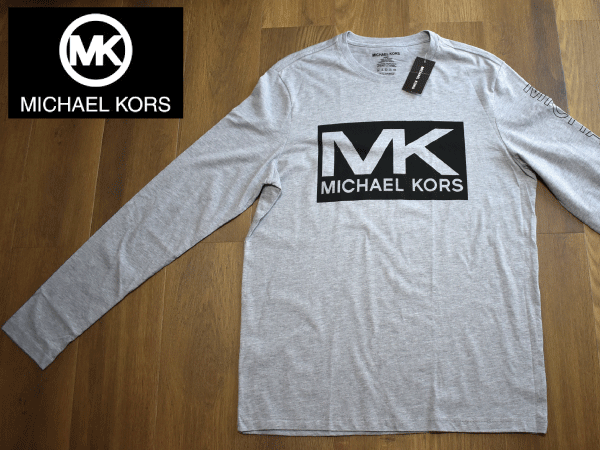 1 иен старт![ новый товар ]( мужской M) MICHAEL KORS Michael Kors высококлассный футболка с длинным рукавом long T хлопок casual для мужчин и женщин K35