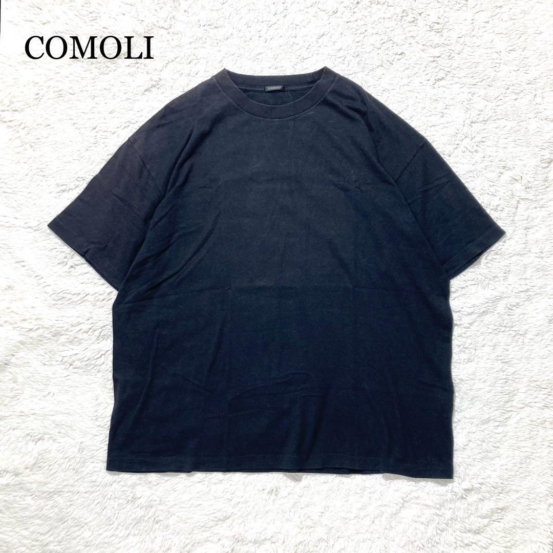 COMOLI コモリ 22ss 空紡天竺半袖Tシャツ ブラック サイズ3 黒_画像1