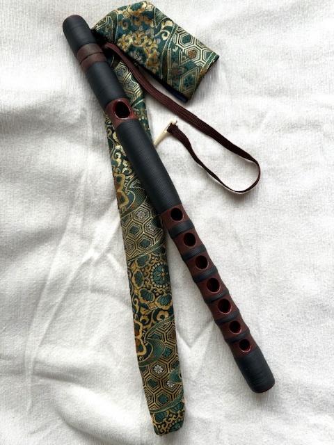 * dragon flute ( ryuuteki ) chinese quince made cord volume gold .*ko is ze. sack ( case ) attaching . comfort * traditional Japanese musical instrument talent tube shinobue transverse flute unused 