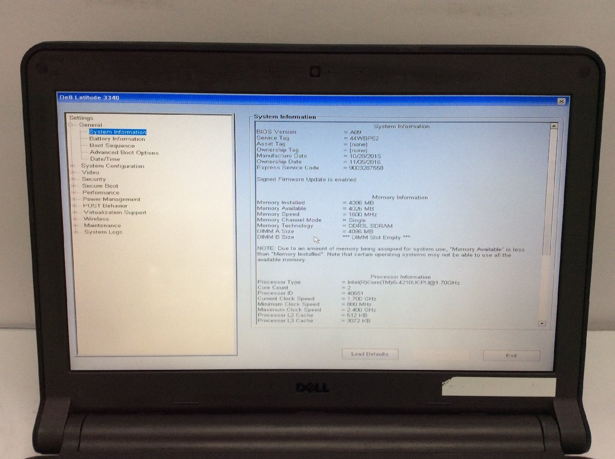 ジャンク/ Dell Latitude 3340 Intel Core i5-4210U メモリ4.1GB HDD500.1GB 【G23044】_液晶に色ムラ多数あります