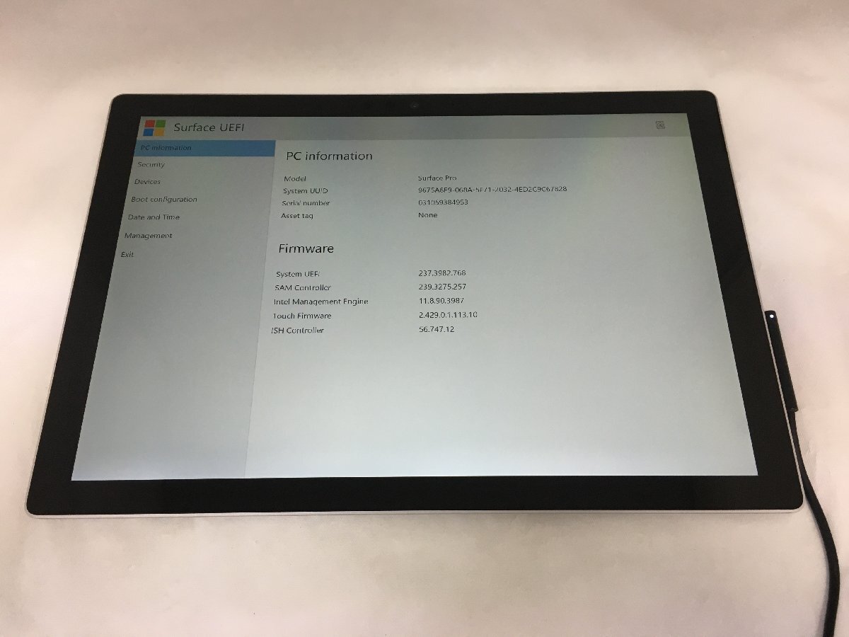 ジャンク/ Microsoft Surface Pro Intel Core i5-7300U メモリ8.19GB NVME256.06GB 【G22724】の画像4