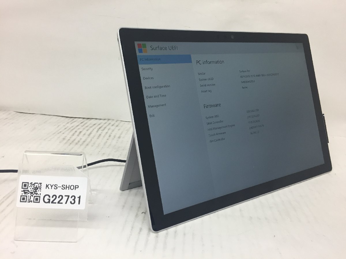 ジャンク/ Microsoft Surface Pro Intel Core i5-7300U メモリ8.19GB NVME256.06GB 【G22731】_画像1