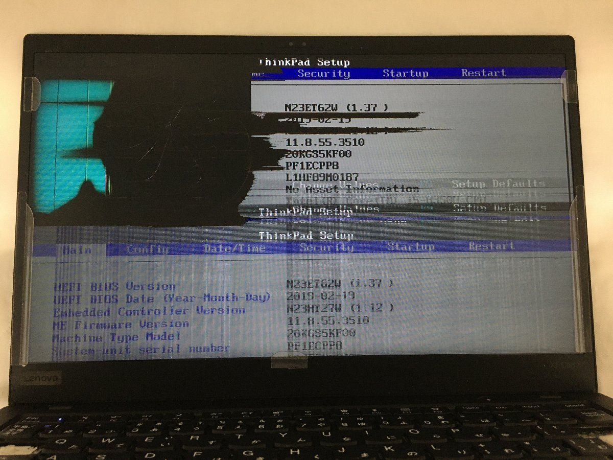ジャンク/ LENOVO 20KGS5KF00 ThinkPad X1 Carbon 6th Intel Core i5-8350U メモリ8.19GB SSD128.03GB 【G22716】の画像5