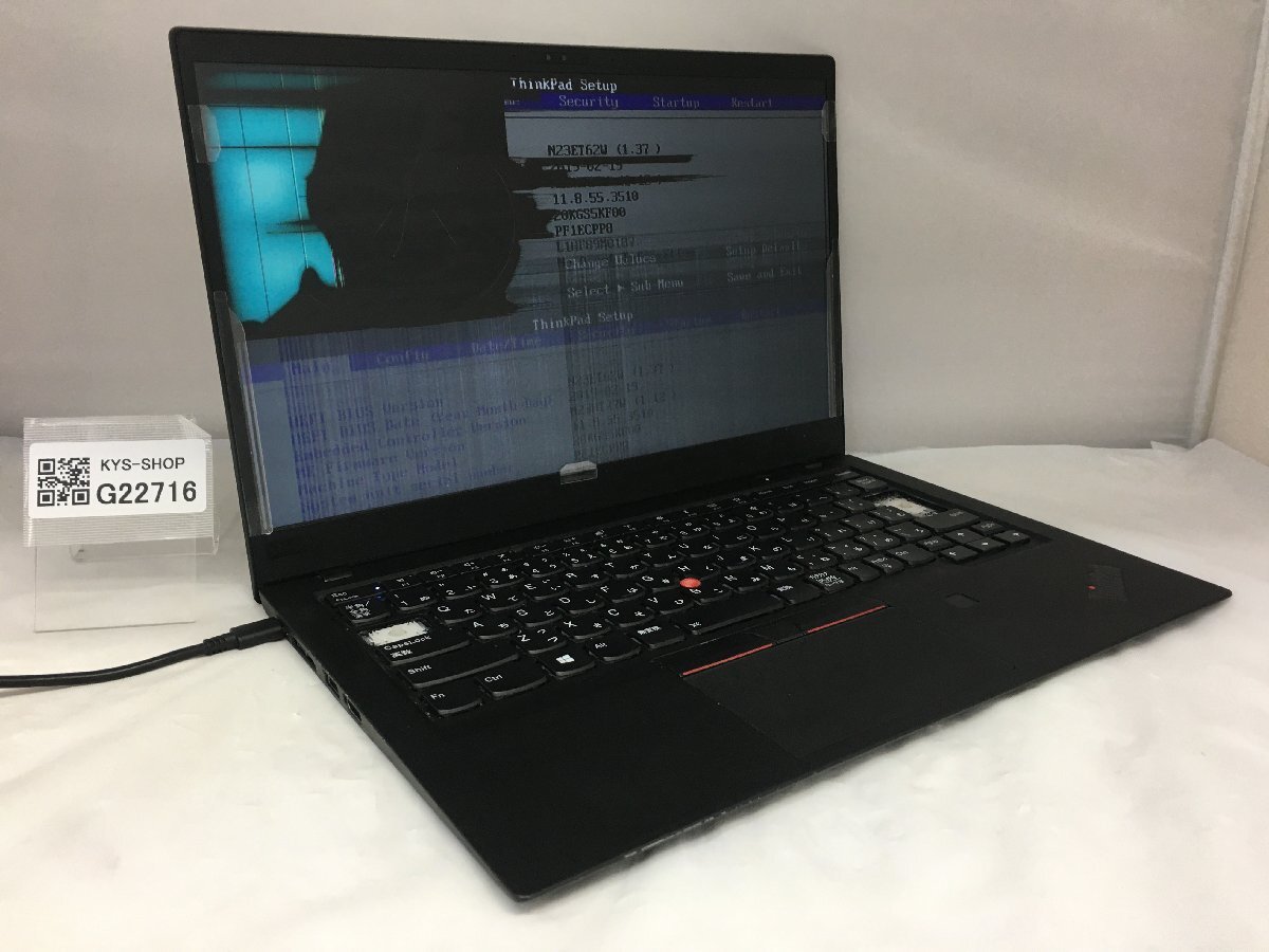 ジャンク/ LENOVO 20KGS5KF00 ThinkPad X1 Carbon 6th Intel Core i5-8350U メモリ8.19GB SSD128.03GB 【G22716】の画像1