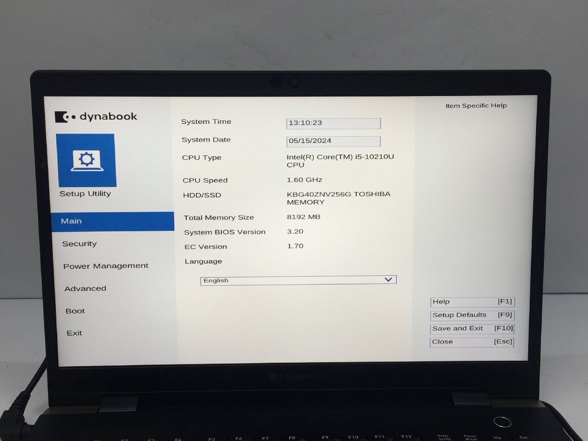 ジャンク/ TOSHIBA dynabook G83/FP A6G7FPF2D621 Intel Core i5-10210U メモリ8 GiB NVMe256GB 【G23243】_画像5