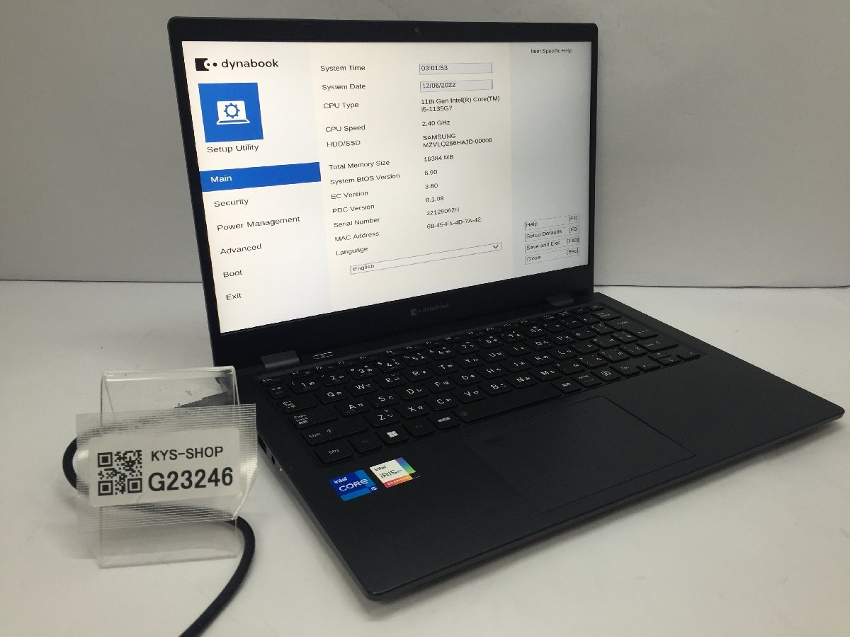 ジャンク/ TOSHIBA dynabook G83/HU Intel Core i5-1135G7 メモリ16 GiB NVMe256 GB 【G23246】_画像1