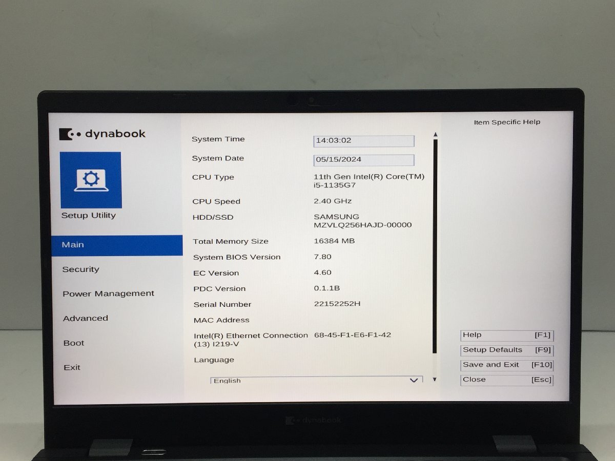 ジャンク/ TOSHIBA dynabook G83/HU Intel Core i5-1135G7 メモリ16 GiB NVMe256 GB 【G23250】_画像5