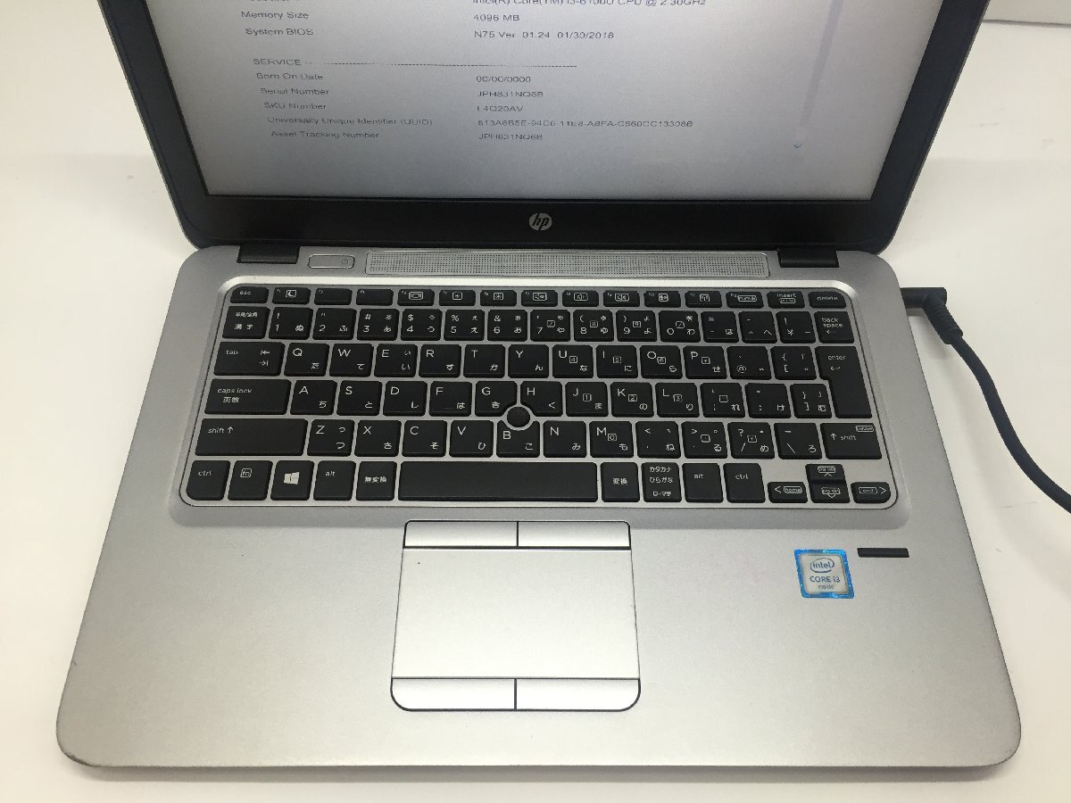 HP EliteBook 820 G3 Intel Core i3-6100U メモリ4.1GB SSD128.03GB OS無し【G17927】_画像4