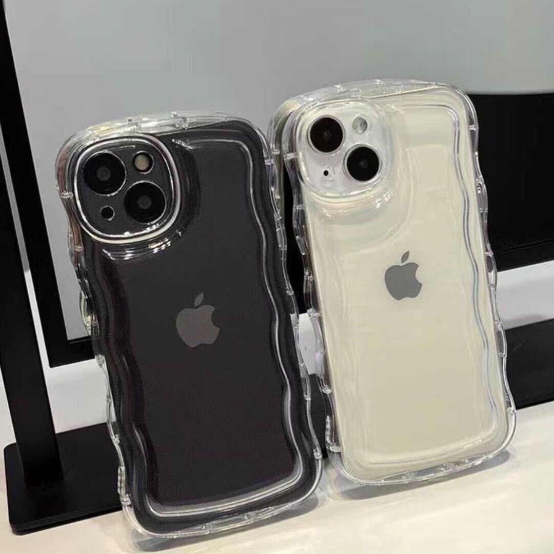 iPhone11proクリアケース 透明 ぷくぷく アクスタ スマホ カバー アイフォン SNS 波形 スマホケース スマホカバー インスタ シェイカー