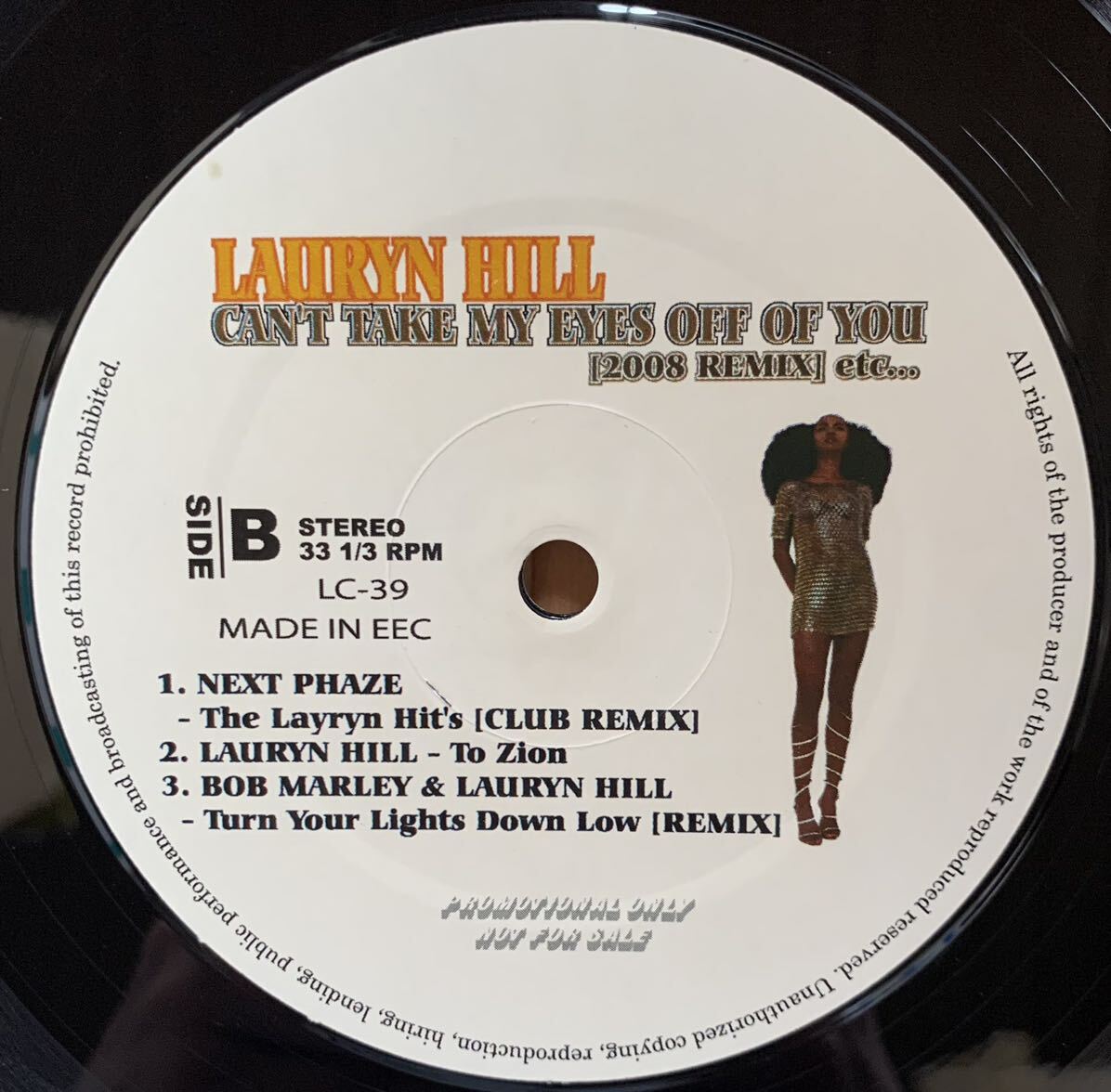 【国内企画盤 REMIX】LAURYN HILL / CAN'T TAKE MY EYES OFF OF YOU (2008 REMIX) (BOB MARLEY、NEXT PHAZE、Boys Town Gang)の画像2