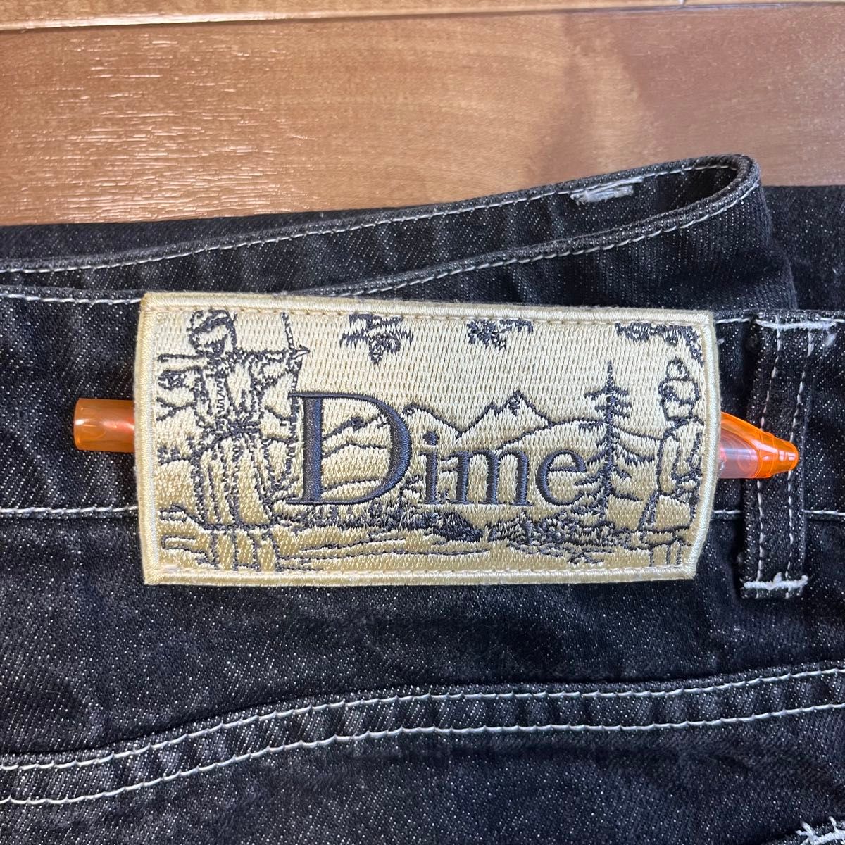 DIME 白ステッチ バギーデニム ブラック 確実正規品 美品