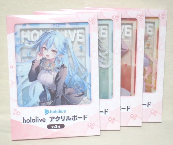 hololive アクリルボード 全4種＋クリアしおり 全8種 雪花ラミィ 獅白ぼたん 桃鈴ねね 尾丸ポルカ ホロライブ GiGO限定_全4種