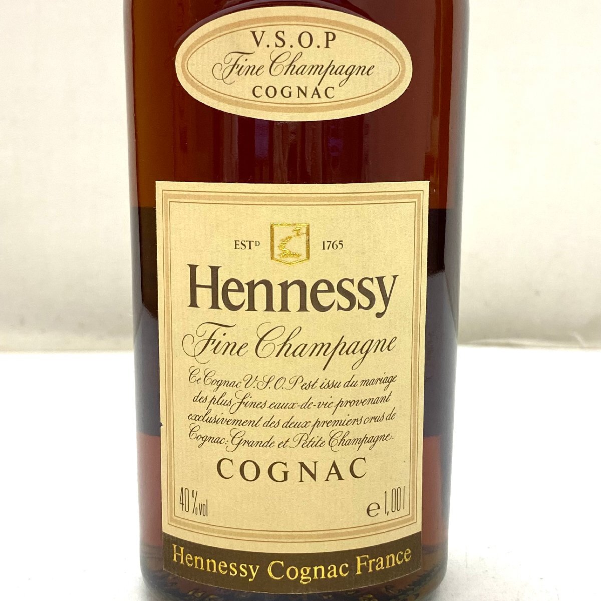 未開栓◆ヘネシー Hennessy◆VSOP ファインシャンパーニュ スリムボトル グリーンボトル 1000ml アルコール40% ブランデー 洋酒 古酒 お酒_画像6