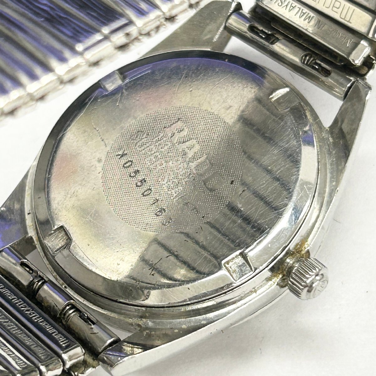 ◆ラドー RADO◆Golden Horse ゴールデンホース 113.9502.4 クォーツ 腕時計 メンズ ウォッチ シルバー文字盤 SS デイト 不動品_画像3