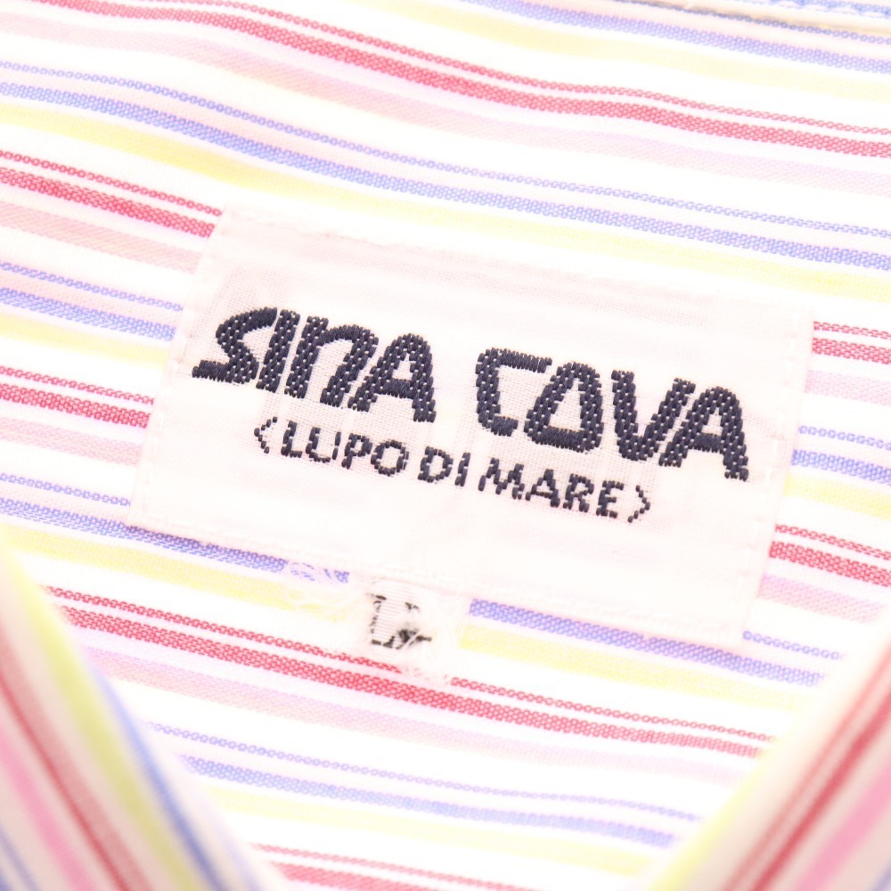 ■ シナコバ 長袖 シャツ トップス ボタンダウン 刺繍 ストライプ メンズ LL マルチカラー_画像8