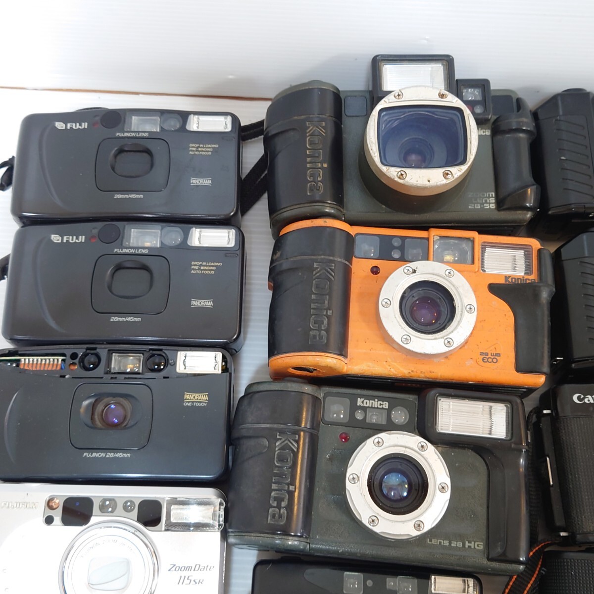 a1）１円スタート　ジャンクカメラまとめ売り　大量セット 光学 PENTAX Canon OLYMPUS Nikon Konica フィルムカメラ　コンパクト