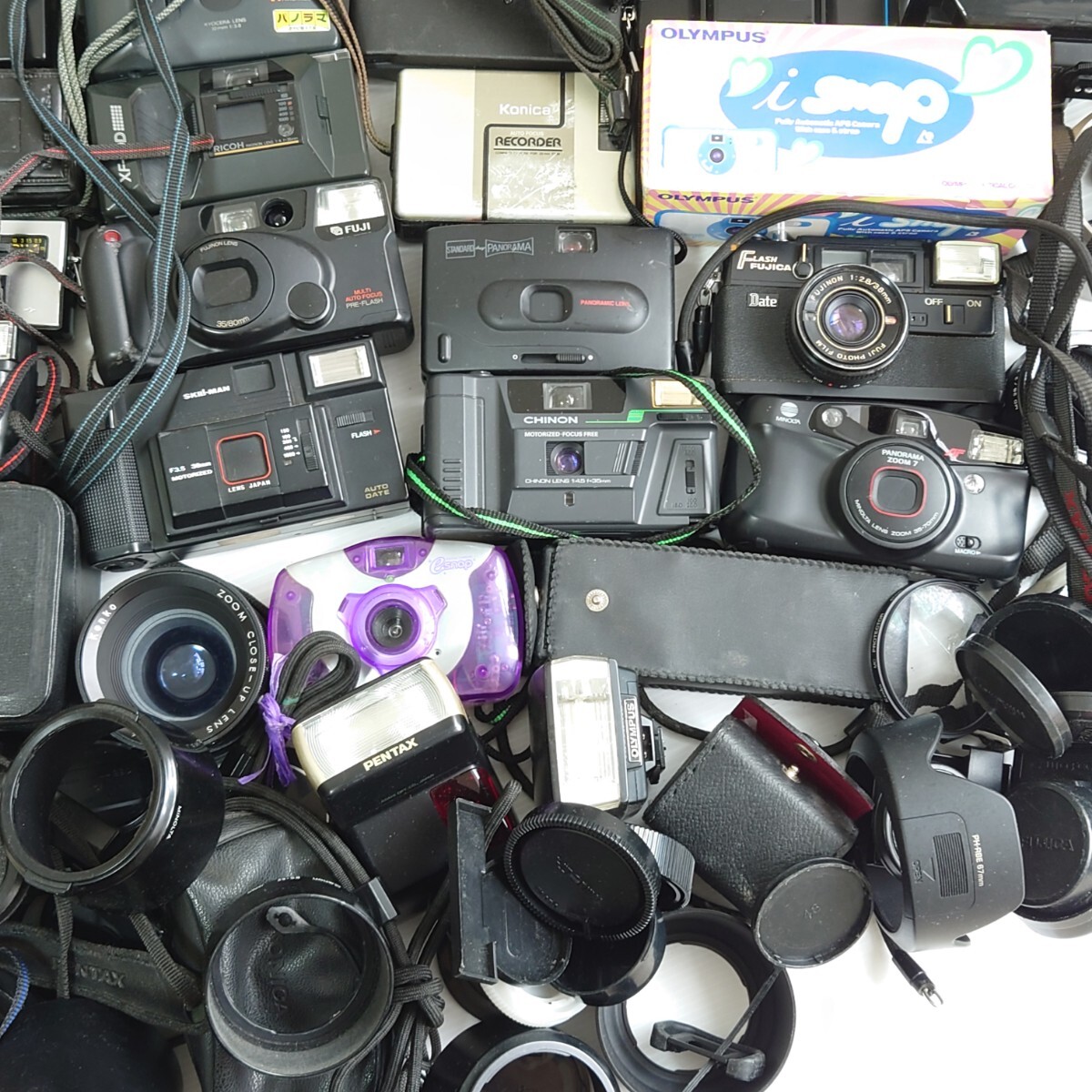 u6）１円〜 ジャンクカメラまとめ売り 大量セット 光学 PENTAX OLYMPUS Canon MINOLTA コンパクトカメラ フィルムカメラ KONICA FUJIの画像6