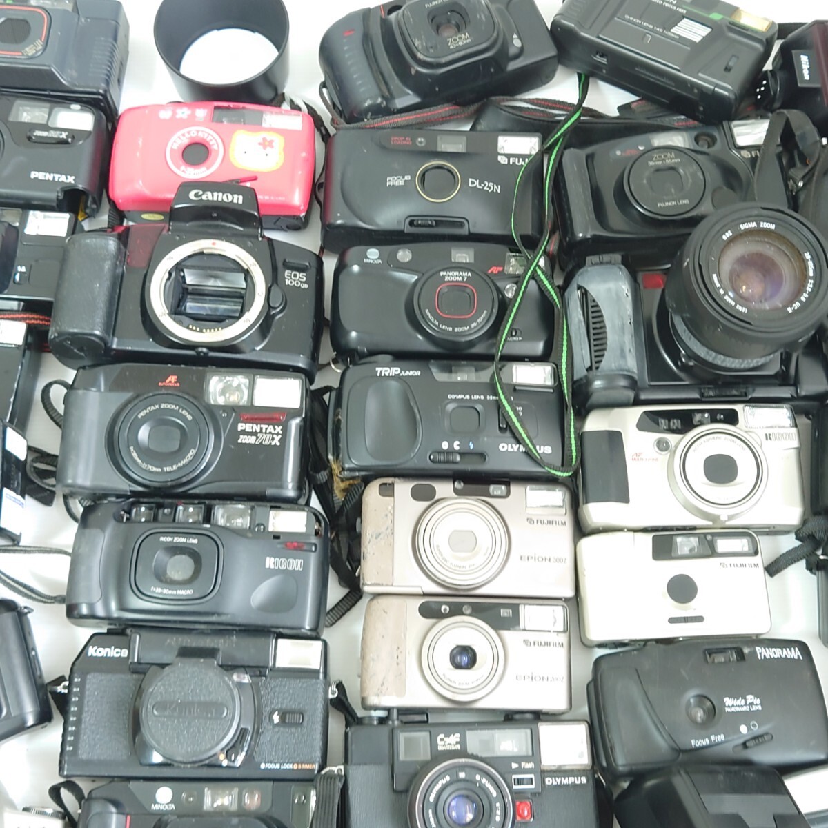 t7）１円スタート ジャンクカメラまとめ売り 光学 大量セット MINOLTA OLYMPUS Canon PENTAX Nikon フィルムカメラ コンパクトカメラの画像9