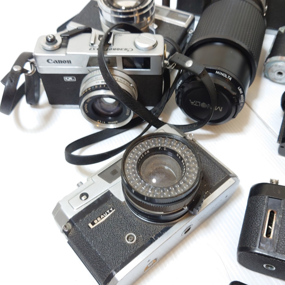 T3)1 jpy ~ Junk camera set sale machine metal MINOLTA OLYMPUS Canon film camera single‐lens reflex range finder optics large amount 