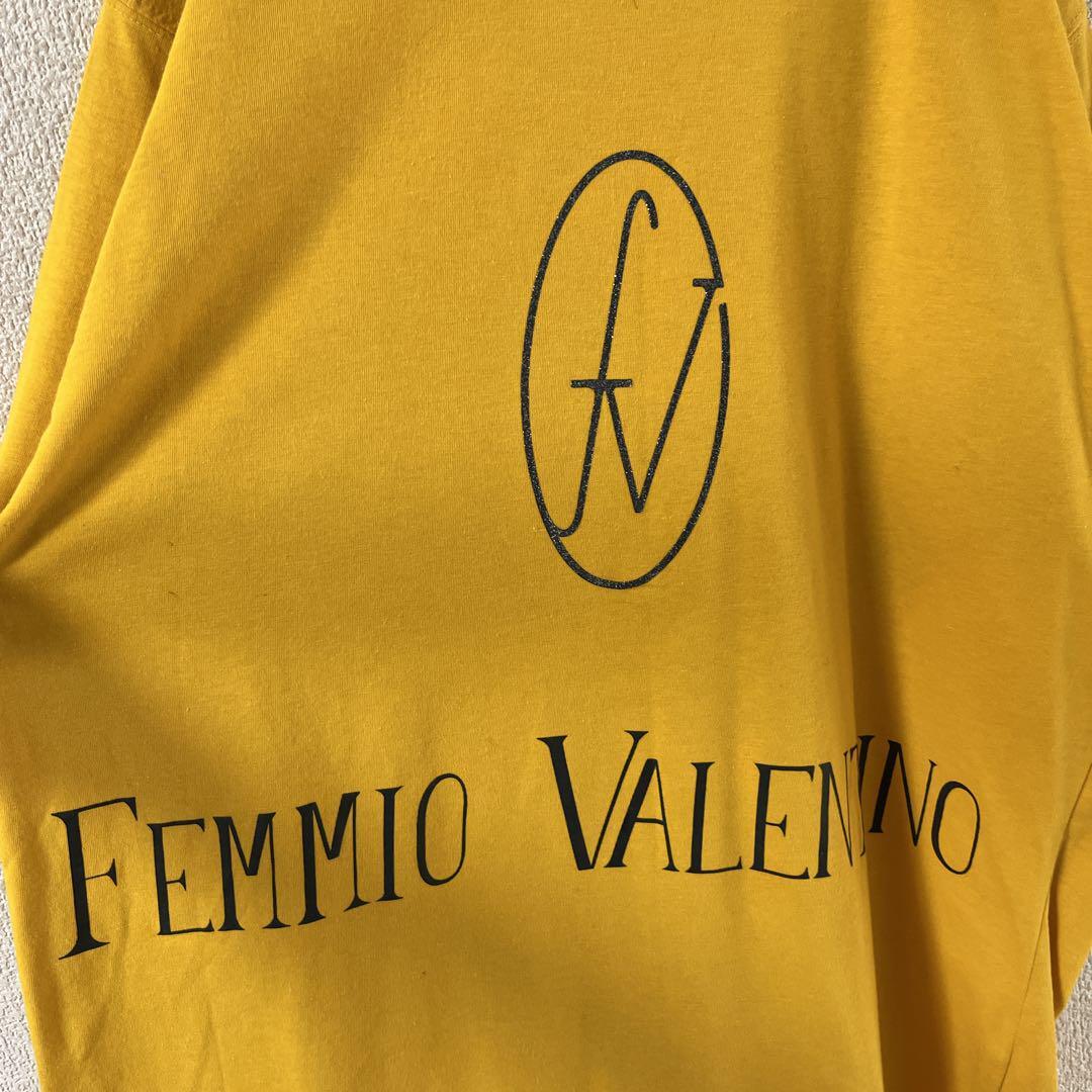 T1 VALENTINO tシャツ半袖　プリントロゴ　イタリア　Mメンズ 黄色_画像6