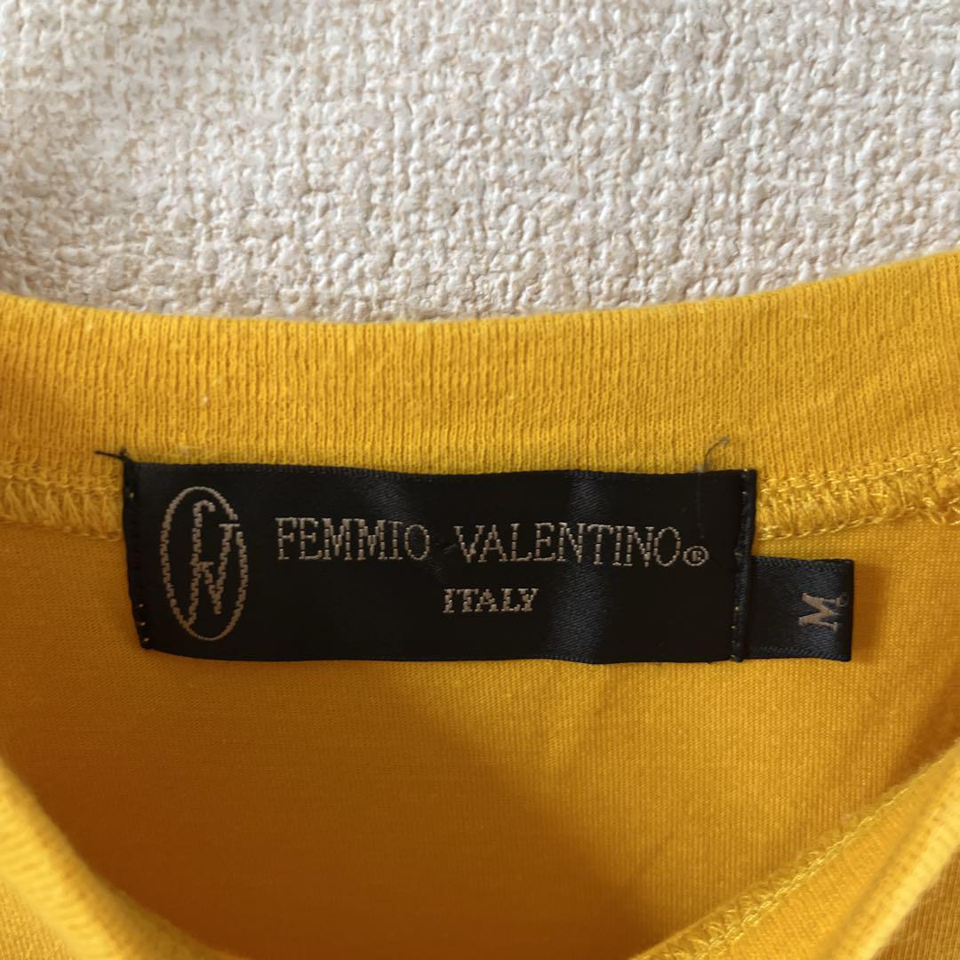 T1 VALENTINO tシャツ半袖　プリントロゴ　イタリア　Mメンズ 黄色_画像5