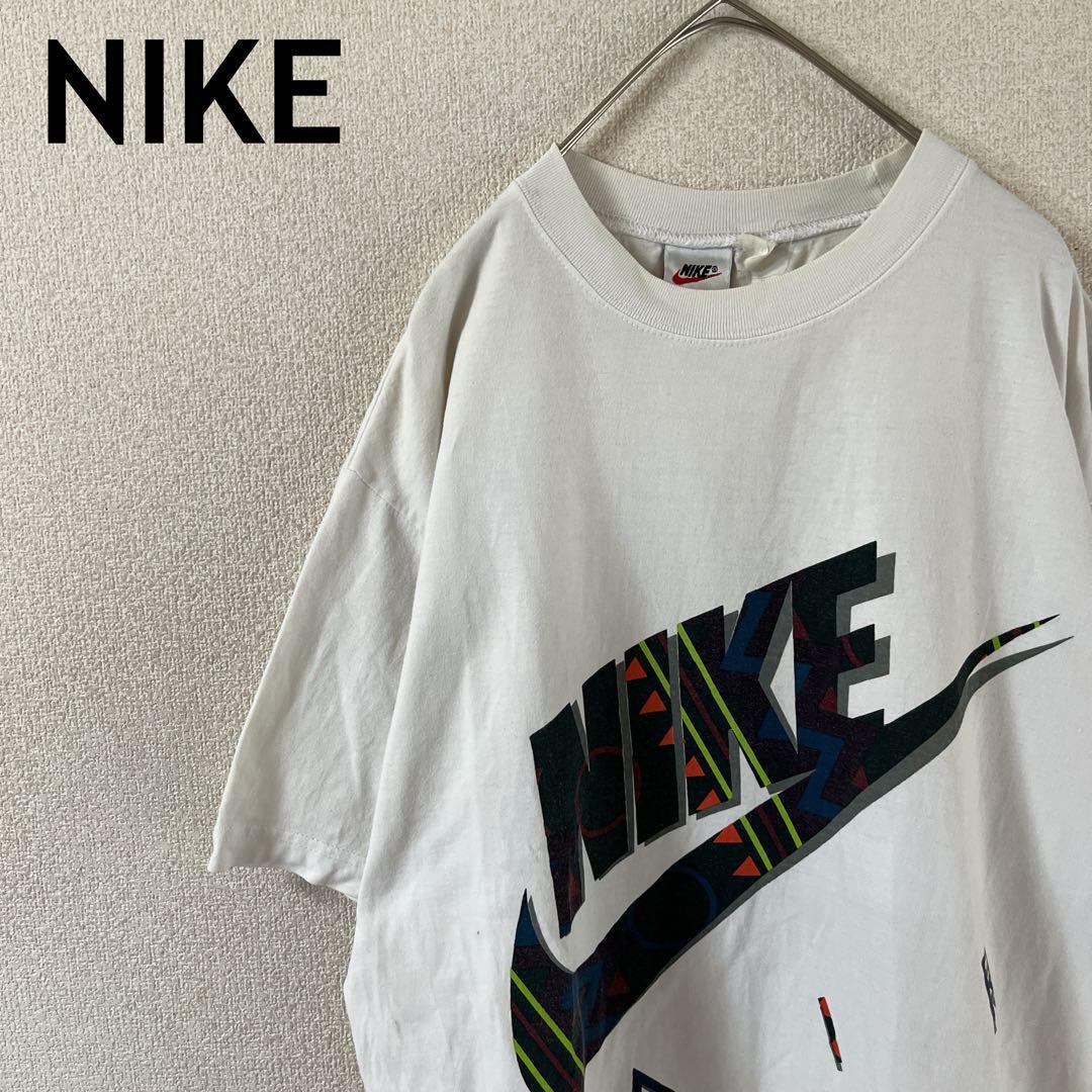 T1 NIKE tシャツ 半袖　ブランドロゴ　90s ヴィンテージ古着　Ｌメンズ