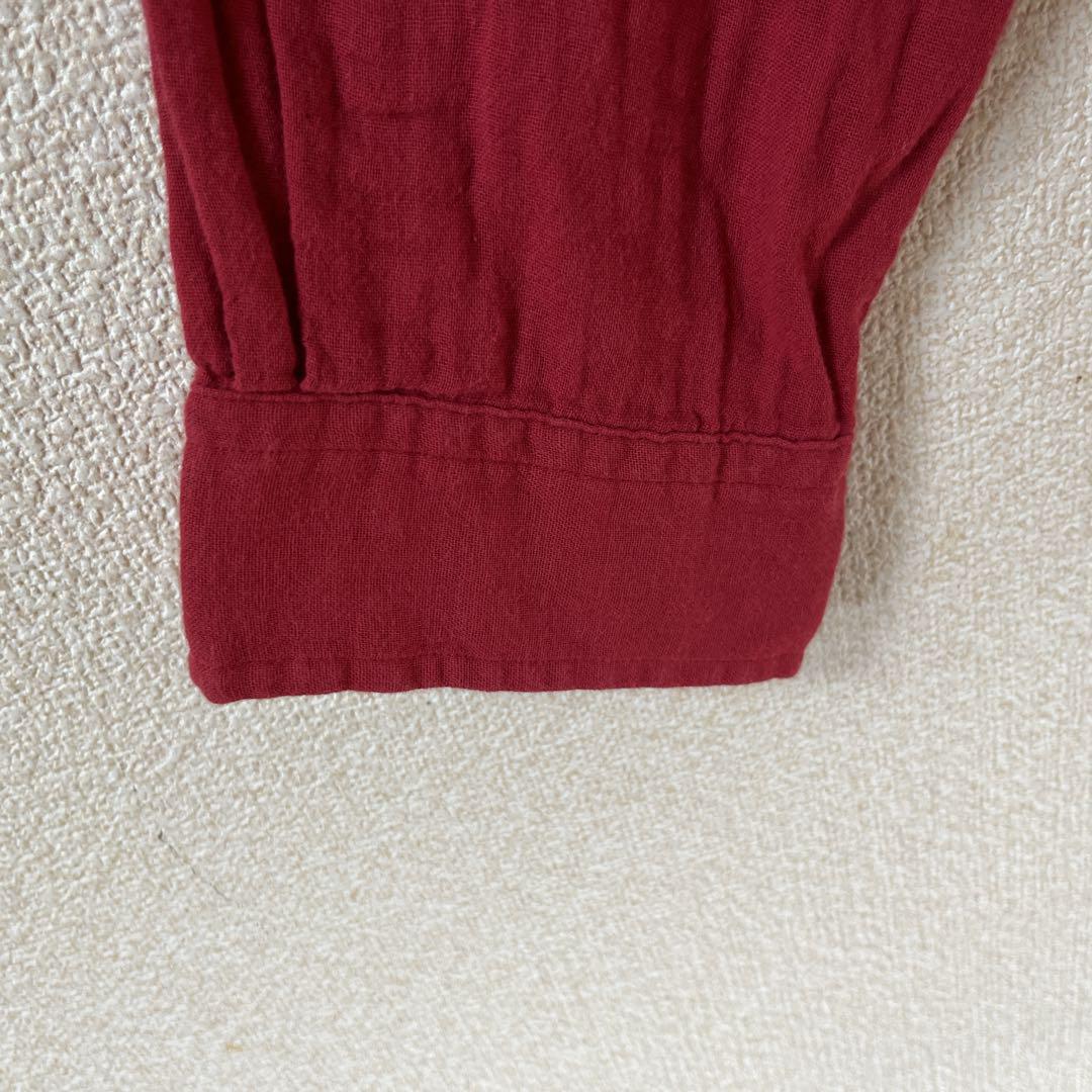 N2 ラルフローレン　コットンシャツ　長袖　無地　ゆったり　Ｌメンズ 赤_画像7
