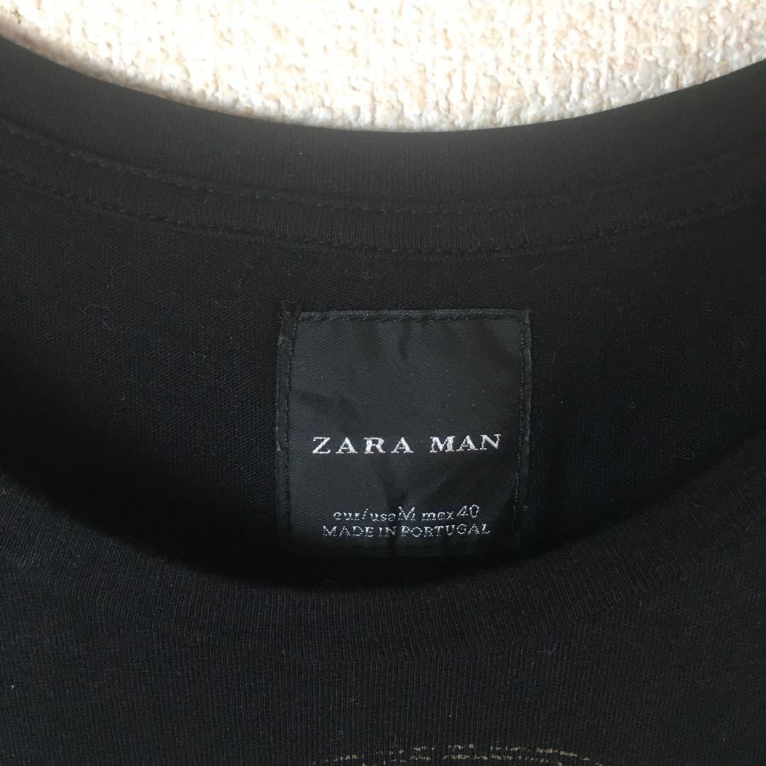 H2 ZARA MAN Tシャツ 半袖　刺繍ロゴ　サイズ40 Mメンズ　スリム