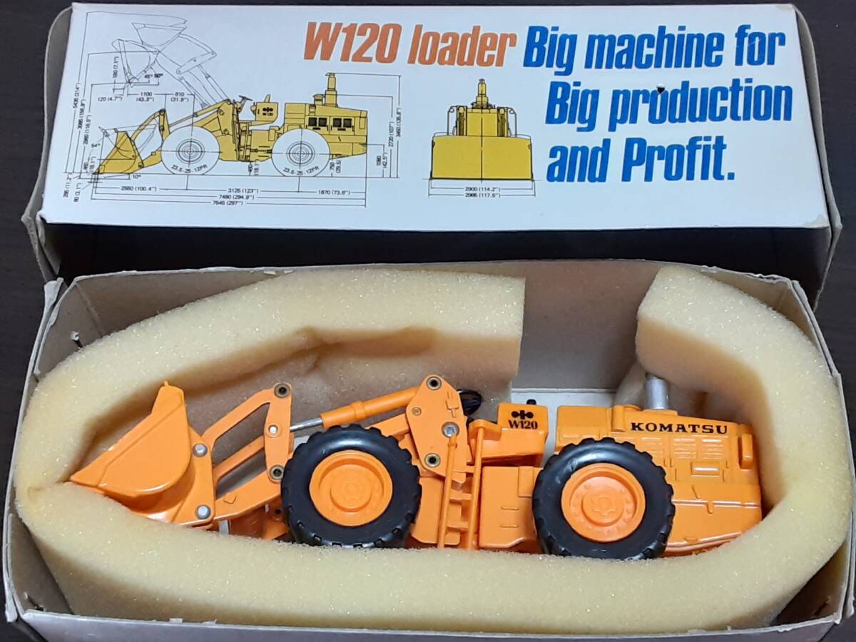 70 period ~ Yonezawa made! Diapet construction construction work vehicle * Komatsu factory 4 kind ( bulldozer / wheel loader / shovel do- The other ) box attaching! made in Japan 