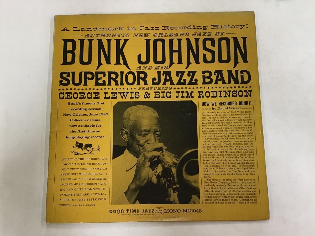 LP / BUNK JOHNSON AND HIS SUPERIOR / バンク ジョンソン アンド ヒズ スペリオール / US盤 [9955RS]_画像1